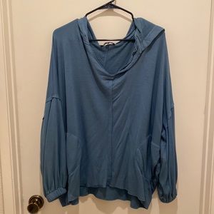 Lulus Slouchy Blue Hoodie